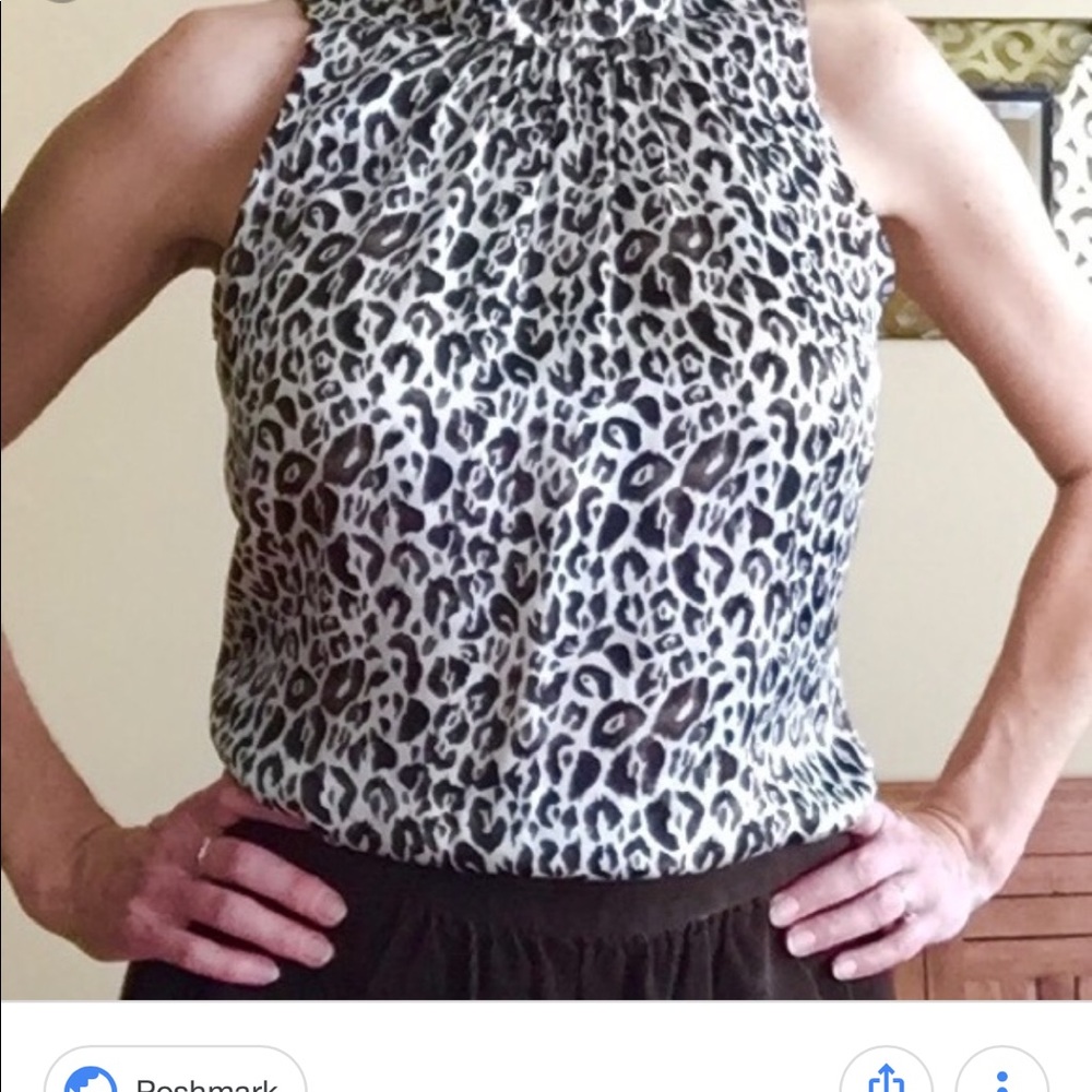 Ann Taylor Silk Animal Print Blouse